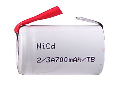 2/3 A NiCd Battery with Tabs (700 mAh)