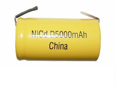 D NiCd Battery with Tabs (5000 mAh)