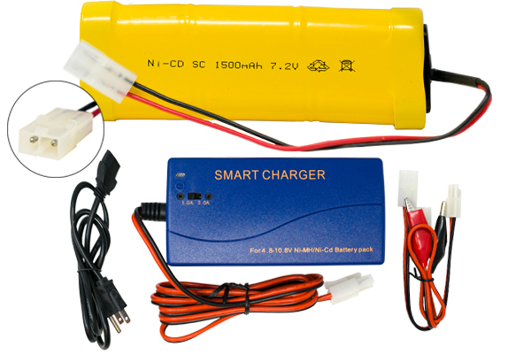 7.2 Volt NiCd Battery Pack (1500 mAh) + Universal Smart Charger