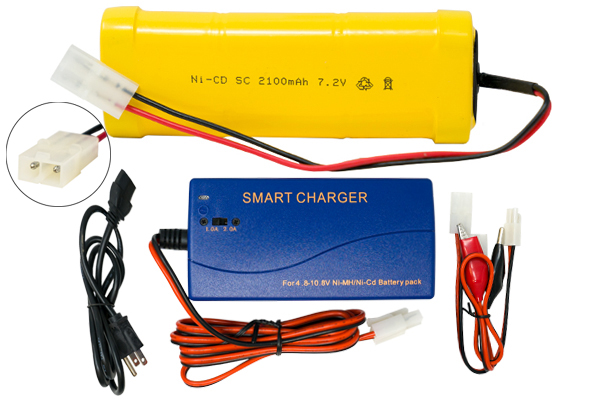 7.2 Volt NiCd Battery Pack (2100 mAh) + Universal Smart Charger