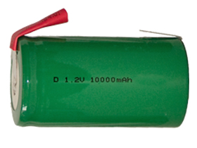 D NiMH Battery with Tabs (10000 mAh)