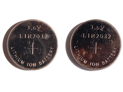 2 x LIR2032 3.6 Volt Lithium Ion Button Batteries