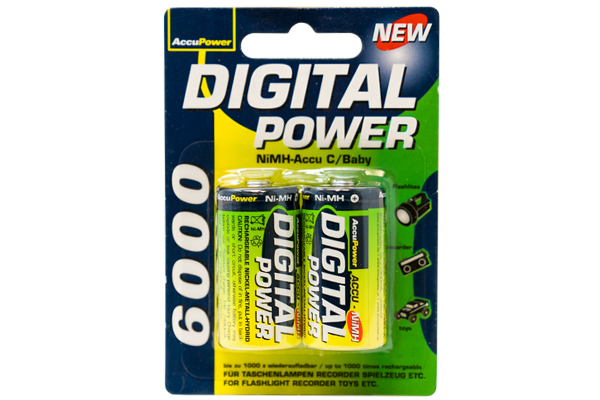 2 x C AccuPower NiMH Batteries (6000 mAh)