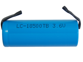 4/3 A 3.7 Volt Lithium Ion 18500 Battery with Tabs (1500 mAh)