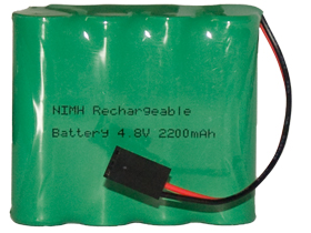 4.8 Volt NiMH Battery Pack (2200 mAh) with HiTec / JR Connector