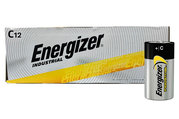 12 x C Energizer Industrial Alkaline Batteries (EN93)
