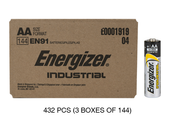 432 x AA Energizer Industrial Alkaline Batteries (EN91)