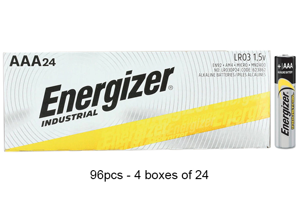 96 x AAA Energizer Industrial Alkaline EN92 Batteries