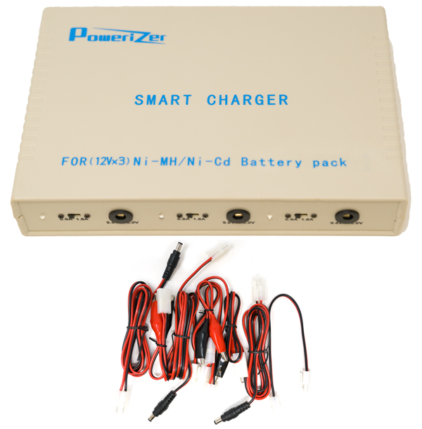 36 Volt 3 Channel Smart Charger for 3 x 9.6 - 18 Volt NiCd & NiMH Battery Packs