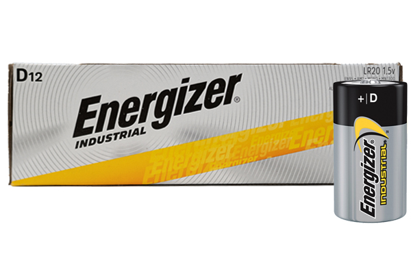12 x D Energizer Industrial Alkaline Batteries (EN95)