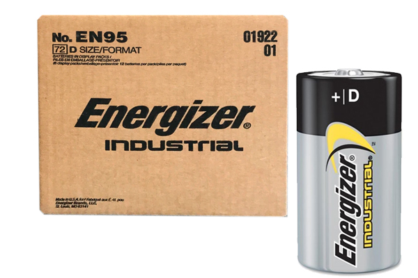 72 x D Energizer Industrial Alkaline Batteries (EN95)