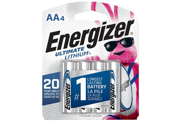 4 x AA Energizer Ultimate Lithium 1.5 Volt Batteries (L91) (Carded)