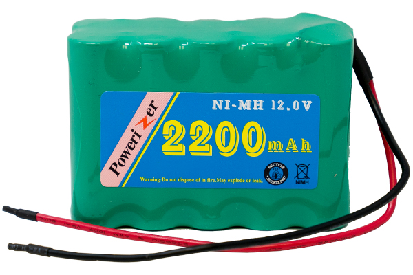 12 Volt NiMH Battery Pack (2200 mAh) with Leads