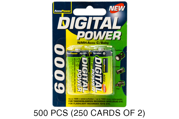 500 x C AccuPower NiMH Batteries (6000 mAh)