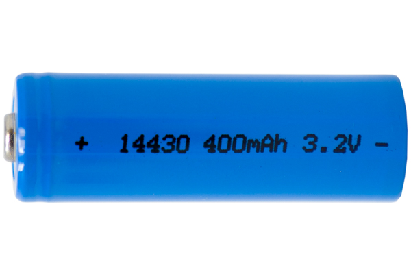 3.2 Volt 400 mAh LiFePO4 14430 Battery (14 mm x 43 mm)