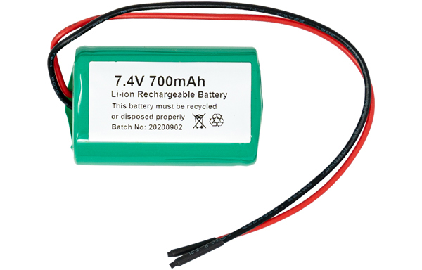 7.4 Volt Lithium Ion 14430 Battery Pack (700 mAh) with Protection IC