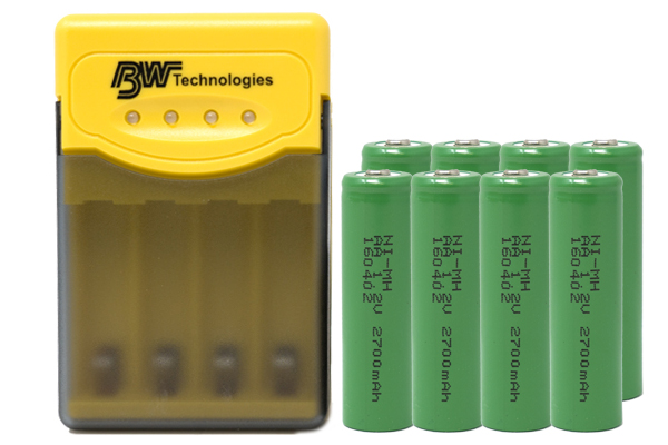 Quest Q2 Smart Charger + 8 AA NiMH Batteries (2700 mAh)