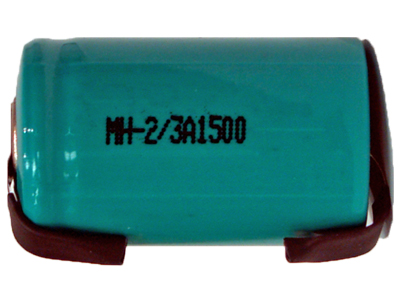 2/3 A NiMH Battery with Tabs (1500 mAh)