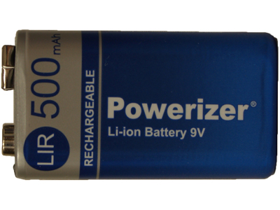 9 Volt Powerizer Lithium Ion Battery (500 mAh)