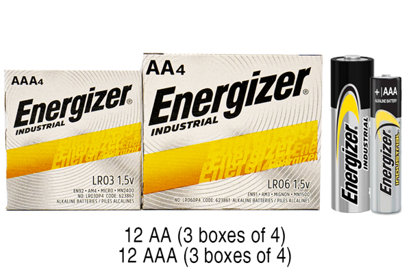 12 AA + 12 AAA Energizer Industrial Alkaline Battery Combo