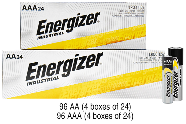 96 AA + 96 AAA Energizer Industrial Alkaline Battery Combo