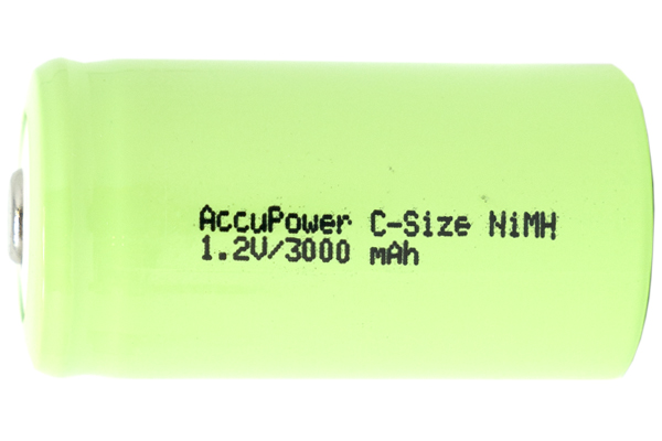 2 x C AccuPower NiMH Batteries (3000 mAh)