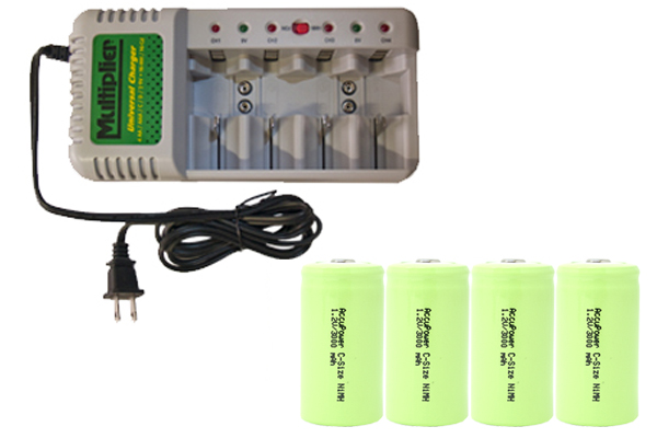 Universal Charger + 4 C AccuPower NiMH Batteries (3000 mAh)