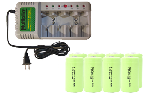 Universal Charger + 8 C AccuPower NiMH Batteries (3000 mAh)