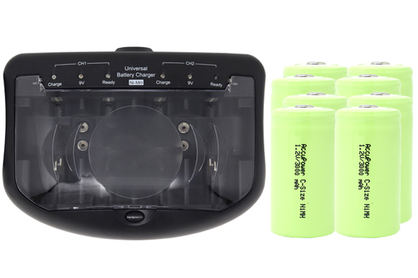 V2299 Universal Smart Charger + 8 C AccuPower NiMH Batteries (3000 mAh)