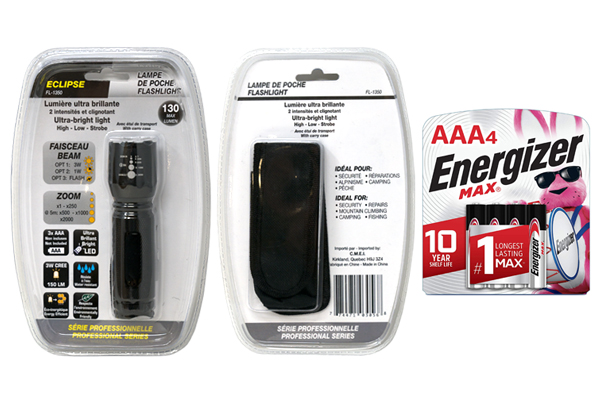 Eclipse 130 Lumens Cree Ultra Bright LED Flashlight + 4 x AAA Energizer Max Batteries