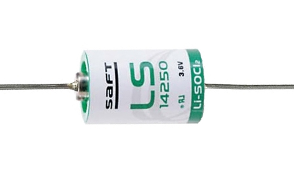 Saft LS14250 (ER14250) 3.6 Volt 1/2 AA Lithium Battery (1200 mAh) with Axial Terminals