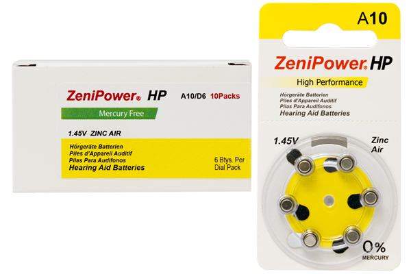 60 x Size 10 ZeniPower Hearing Aid Batteries