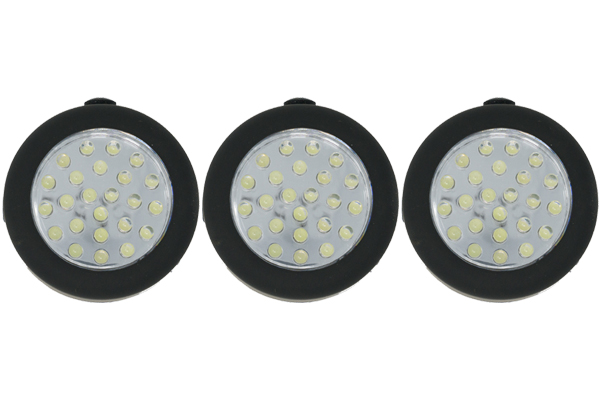 3 x 24 Head LED Ultra Bright Rubber Puck Lights