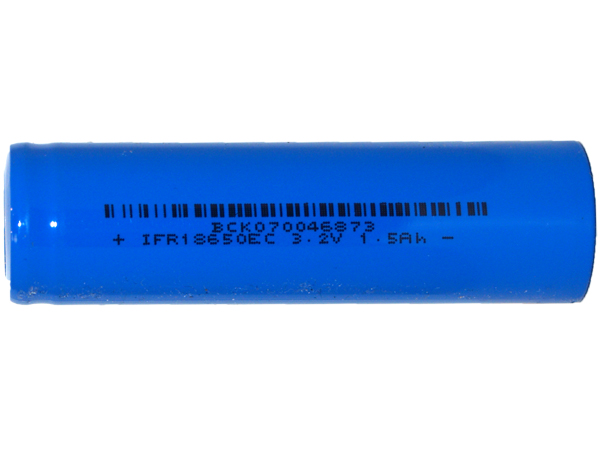 3.2 Volt LiFePO4 18650 Battery (1500 mAh) - Flat Top