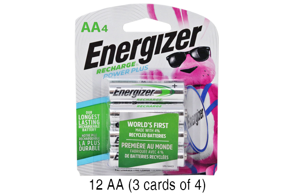 12 x AA Energizer Recharge NH15BP NiMH 2300 mAh Batteries (Low Discharge)