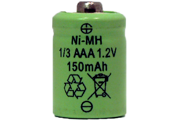 1/3 AAA 150 mAh Button Top NiMH Battery (For Solar Lights)