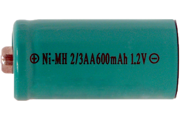 2/3 AA NiMH Button Top Battery (600 mAh)