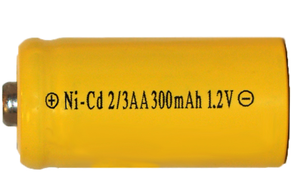 2/3 AA NiCd Button Top Battery (300 mAh)