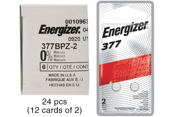 24 x 377 /  SR626SW Energizer Silver Oxide Button Batteries (12 Cards of 2)