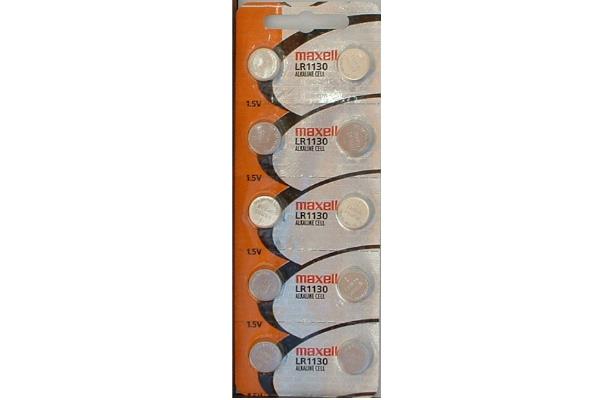 10 x LR1130 / AG10 / 389 Maxell Alkaline Button Batteries
