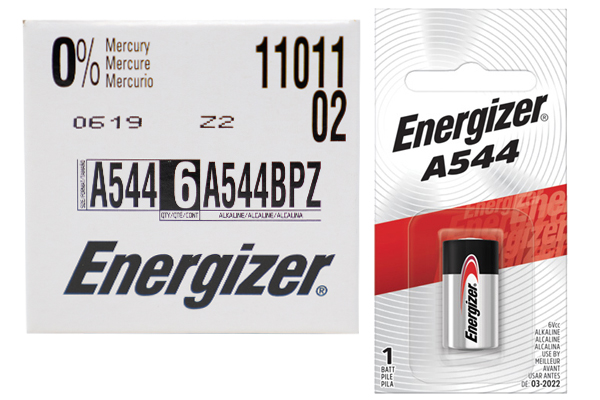 6 x A544 Energizer 6 Volt Alkaline Batteries (4lr44)