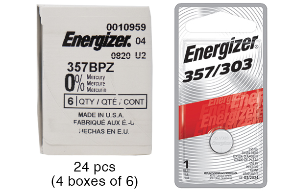 24 x 303 / 357 Energizer Silver Oxide Button Batteries (LR44)