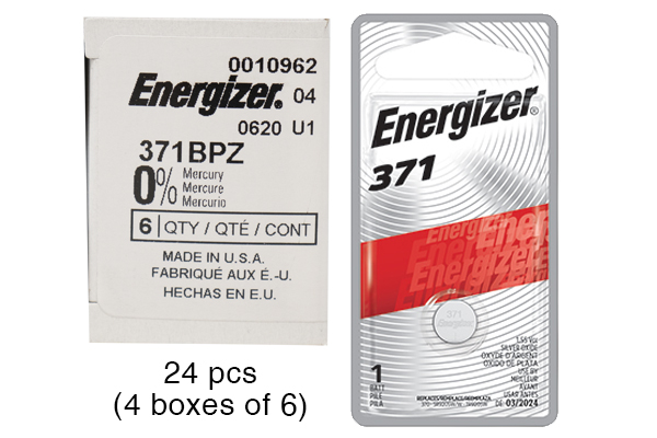 24 x 371 / SR920SW Energizer Silver Oxide Button Batteries (On a Card)