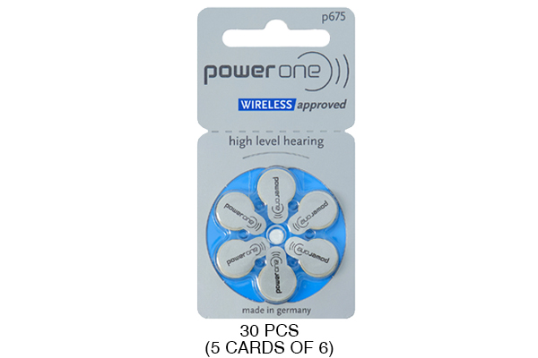 30 x Size p675 PowerOne Hearing Aid Batteries