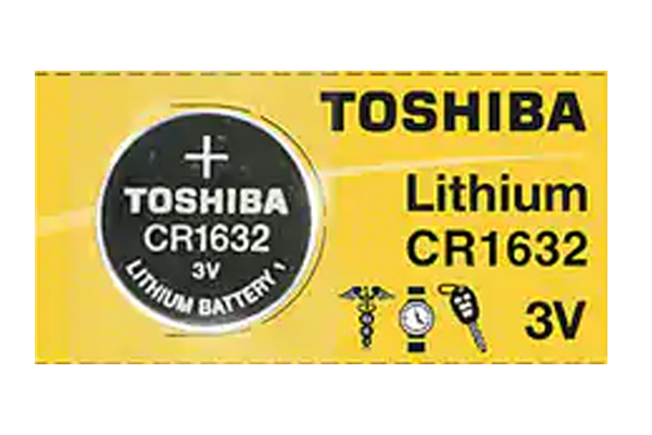 CR1632 Toshiba 3 Volt Lithium Coin Cell Battery (On a Card)