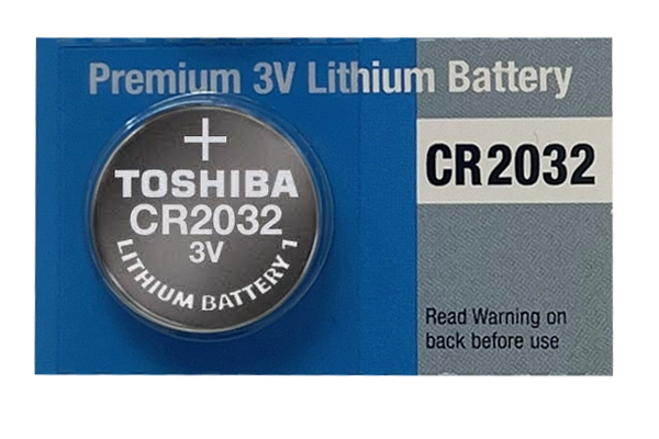 CR2032 Toshiba 3 Volt Lithium Coin Cell Battery (On a Card)