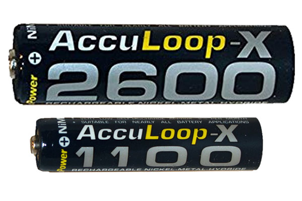 2 x AAA (1100 mAh) + 2 x AA (2600 mAh) AccuPower AccuLoop-X NiMH Battery Combo