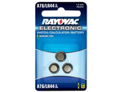 3 x A76 / LR44 Rayovac Alkaline Button Batteries (1 x 3 Pack)