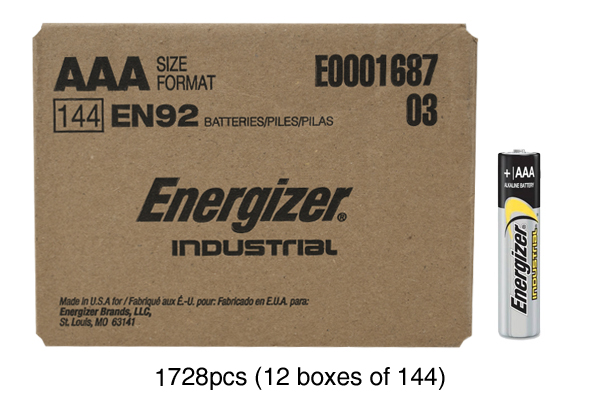 1728 x AAA Energizer Industrial Alkaline Batteries (EN92)