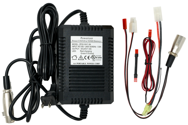 24 Volt NiCd & NiMH 1.8 AMP Battery Pack Smart Charger